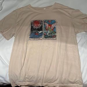 Tan starcrossed lovers graphic t-shirt